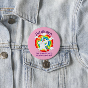 Aunticorn Like A Normal Aunt But More Awesome 7.5 Cm Round Badge
