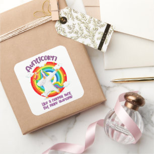Aunticorn Like A Normal Aunt But More Awesome Square Sticker