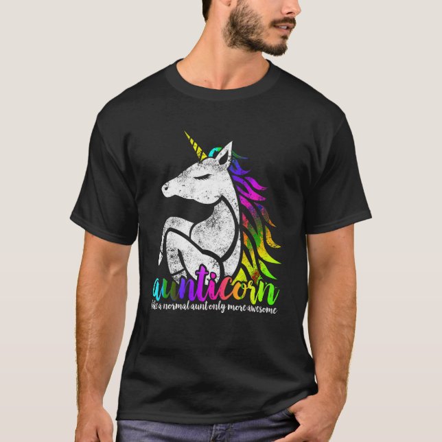 Aunticorn Like A Normal Aunt Only Awesome Tee Chri (Front)
