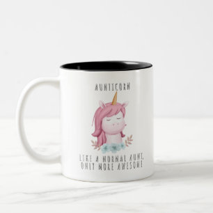 aunticorn like a normal aunt only more awesome Two-Tone coffee mug