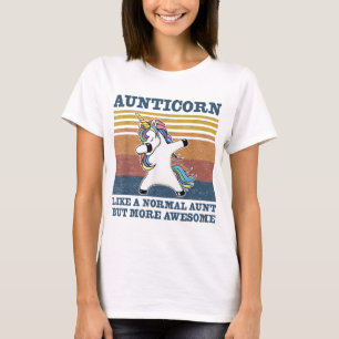 Aunticorn Like A Normal Aunt Vintage Unicorn Funny T-Shirt