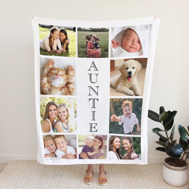 Auntie 10 Photo Collage Sherpa Blanket (Creator Uploaded)