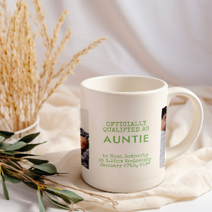 Auntie 2 Custom Baby Photos and Birth Stats Coffee Mug