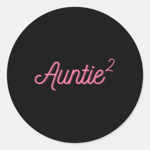 Auntie 2 Squared Aunt Of Two Twins Mothers Day Aun Classic Round Sticker
