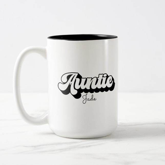 Auntie and Auntie's Bestie Personalised svg Two-Tone Coffee Mug (Left)