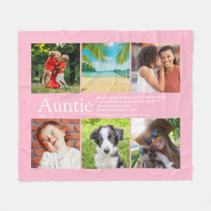 Auntie Aunt Definition Photo Collage Pink Fleece Blanket