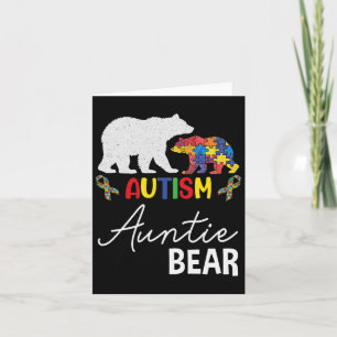 Auntie Bear Autism Awareness Aunt Women Gift Card