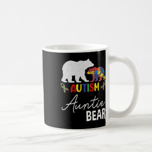 Auntie Bear Autism Awareness Aunt Women Gift Coffee Mug