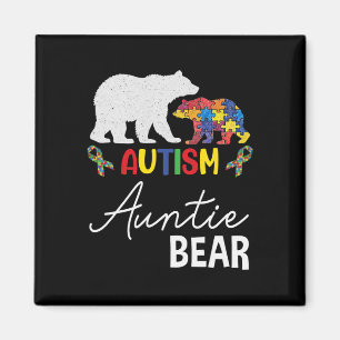 Auntie Bear Autism Awareness Aunt Women Gift Magnet