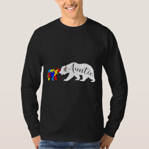Auntie Bear Autism Awareness Aunt Women T-Shirt