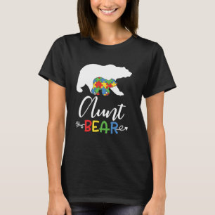Auntie Bear Autism Awareness Aunt Women T-Shirt