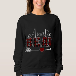 Auntie Bear Buffalo Plaid Arrow Heart Aunt Christm Sweatshirt