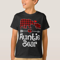 Auntie Bear Christmas Pajama Red Plaid Buffalo Mat