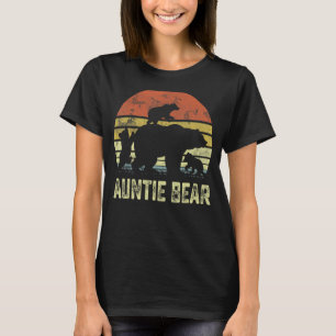Auntie Bear Matching Family Cub 3 kids Mother's Da T-Shirt