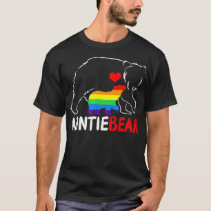 Auntie Bear Proud Aunt Rainbow Flag LGBT Pride Mot T-Shirt