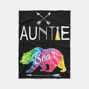 Auntie Bear Tie Dye Matching Family Vacation And C Fleece Blanket