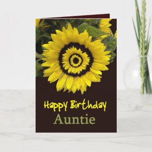 AUNTIE Birthday with Cheerful Sunflower Card