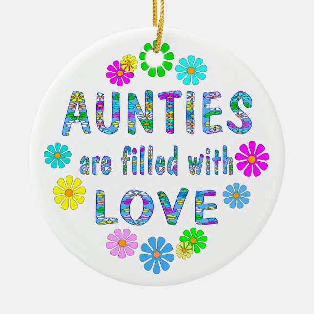 Auntie Ceramic Tree Decoration (Front)