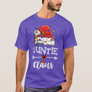 Auntie Claus Christmas Light Pajama Family Matchin T-Shirt
