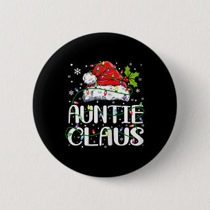 Auntie Claus Christmas Lights Pajama Family Matchi 6 Cm Round Badge