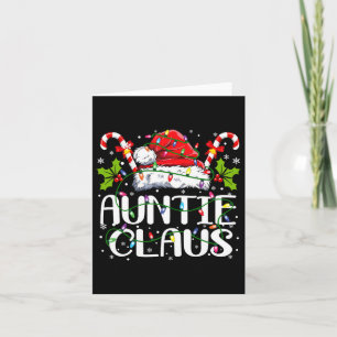 Auntie Claus Christmas Lights Pajama Family Matchi Card