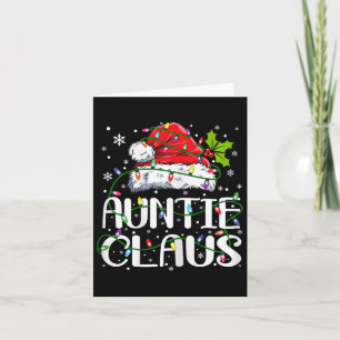 Auntie Claus Christmas Lights Pajama Family Matchi Card