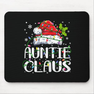 Auntie Claus Christmas Lights Pajama Family Matchi Mouse Mat