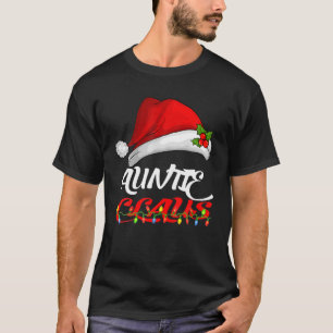 Auntie Claus Christmas Pajama Family Matching Xmas T-Shirt