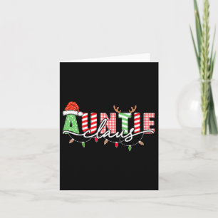 Auntie Claus Xmas Christmas Lights Pajama Family M Card