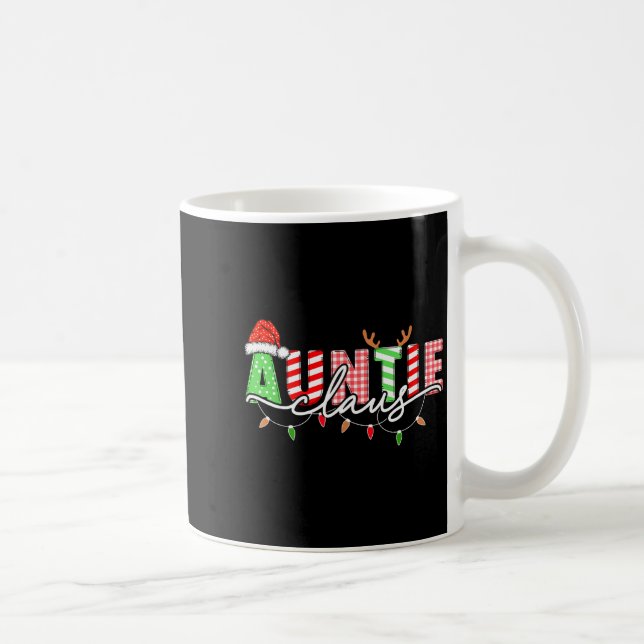 Auntie Claus Xmas Christmas Lights Pajama Family M Coffee Mug (Right)