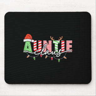 Auntie Claus Xmas Christmas Lights Pajama Family M Mouse Mat