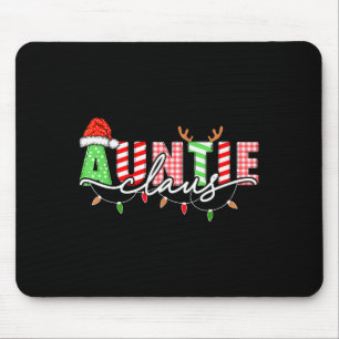 Auntie Claus Xmas Christmas Lights Pajama Family M Mouse Mat