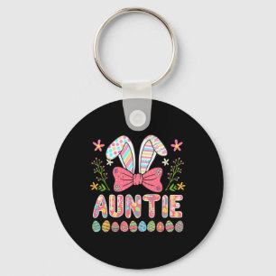 Auntie Colourful Easter Eggs Bunny Bow Tie Family Key Ring