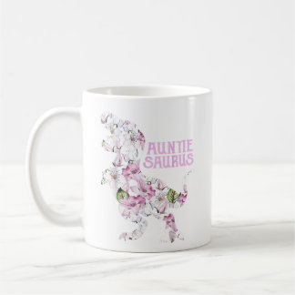 Auntie Dinosaur Floral Flower Birthday Gifts   Coffee Mug