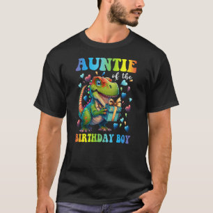 Auntie Dinosaur Shirt Funny Cute Birthday Boy Fami