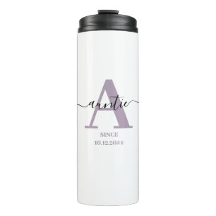 Auntie Elegant Script Monogram Thermal Tumbler