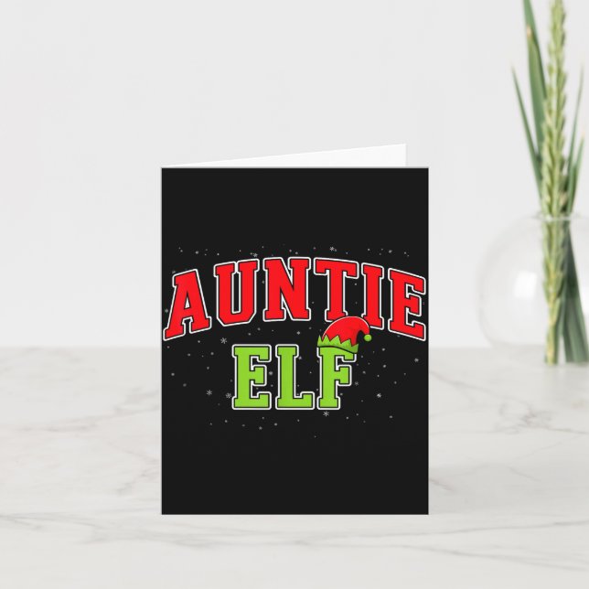 Auntie Elf Christmas Family Matching Group Xmas Si Card (Front)