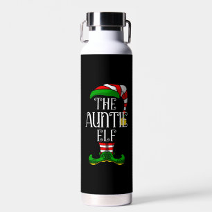 Auntie Elf Family Matching Christmas Group Water Bottle