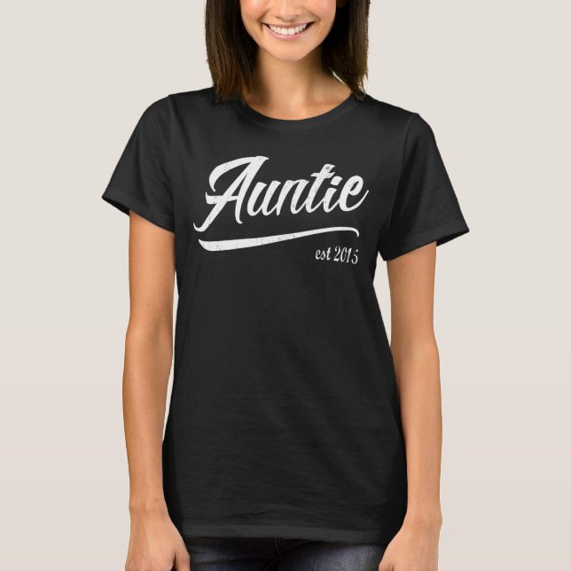 Auntie est 2015 Matching Cool Uncle New Niece Neph T-Shirt (Front)