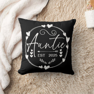 Auntie Est 2025 Baby Announcement Cool Aunt Humour Cushion
