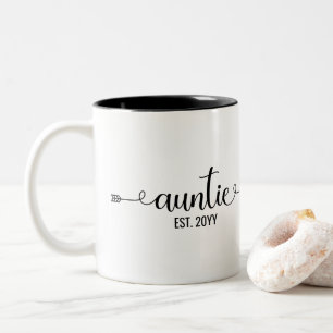 Auntie est   Aunt to be Gifts   Auntie established Two-Tone Coffee Mug