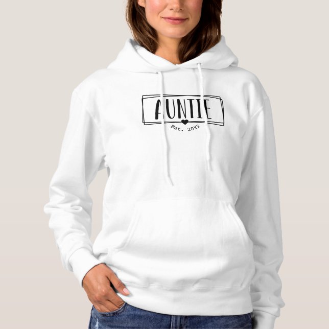 Auntie Est. Custom Aunt established New Aunt Gifts Hoodie (Front)