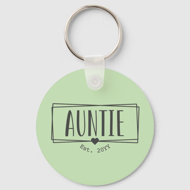 Auntie Est. Custom Aunt established New Aunt Gifts Key Ring (Front)