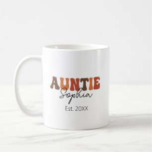 Auntie Established 20xx Retro Personalized Gift Coffee Mug