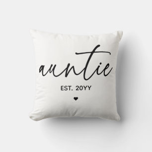 Auntie Established Elegant Typography New Aunt Cushion