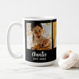 Auntie Established Script Black 3 Photo Coffee Coffee Mug