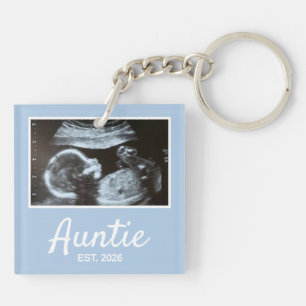 Auntie Established Script Pregnancy Announcement Key Ring