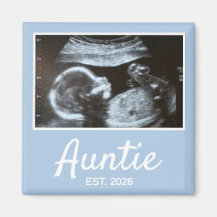 Auntie Established Script Pregnancy Announcement Magnet