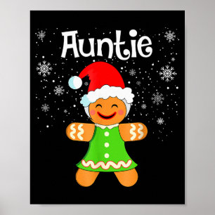 Auntie Gingerbread Family Matching Christmas Women Poster