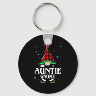 Auntie Gnome Buffalo Plaid Matching Family Christm Key Ring